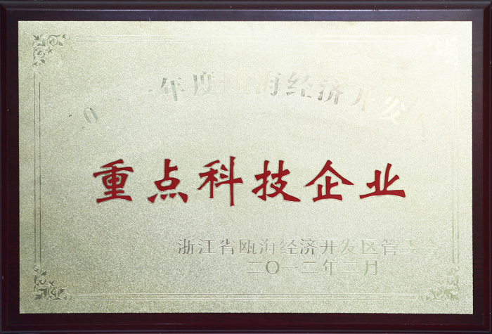 鼎業重點科技企業證書